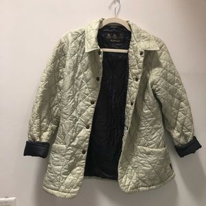 Mint green quilted Barbour jacket